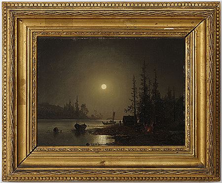 Paysage animé au clair de lune
