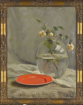 Nature morte à l'assiette orangée by Constantia Arnola Balwe - Auction record, sale price, and art valuation. Compare with similar artists and explore comparable artworks.