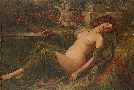 Jeune femme nue endormie dans les coquelicots by John William Schofield - Auction record, sale price, and art valuation. Compare with similar artists and explore comparable artworks.