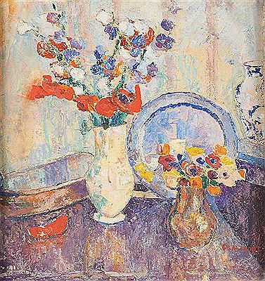 Le guéridon fleuri (fauvisme) by Charles Londot - Auction record, sale price, and art valuation. Compare with similar artists and explore comparable artworks.