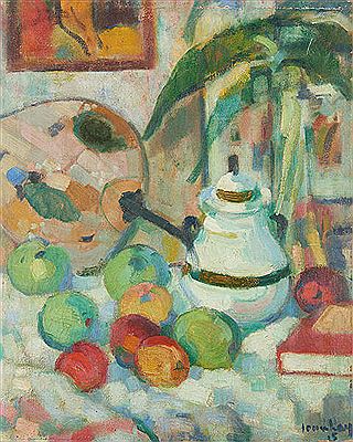Composition aux fruits (couleurs fauves).