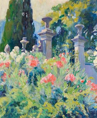 Sample artwork by Mathilde De Monceau De Bergendael (1875 - 1952), known for landscape and floral painting - View similar artists and auction records