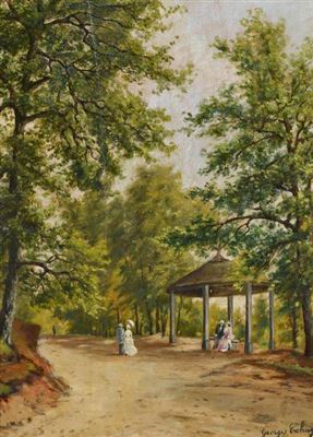 Promenade à Spa by Georges Crehay - Auction record, sale price, and art valuation. Compare with similar artists and explore comparable artworks.
