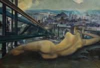Nu couché au paysage industriel