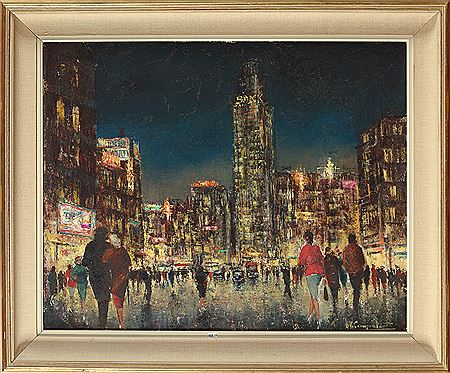 "Centre-ville animé le soir"