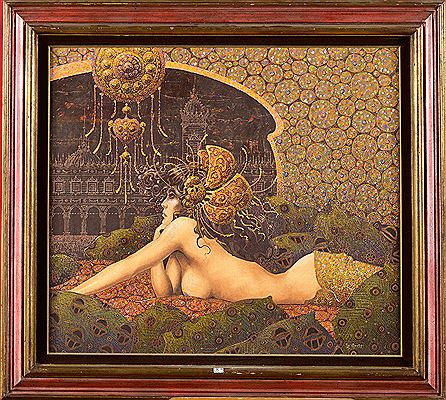 "Femme fantastique allongée nue"