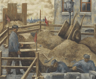 Sample artwork by Gerta Overbeck-Schenk (1898 - 1979), known for abstract, industrial scene, figure, genre painting, drawing, pen and ink - View similar artists and auction records