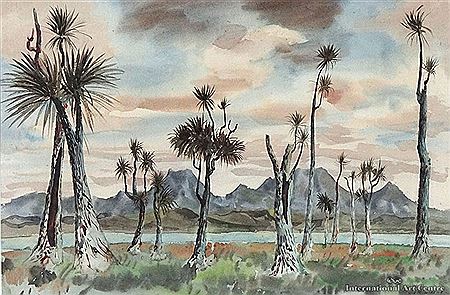 Hokianga Landscape by Eric Albert Lee Johnson - Auction record, sale price, and art valuation. Compare with similar artists and explore comparable artworks.