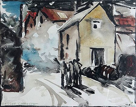 Fire in Frasers Yard Freemans Bay by Bessie Christie - Auction record, sale price, and art valuation. Compare with similar artists and explore comparable artworks.