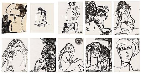 Untitled (mixed lot of 10 sheets), 1989, 1990 (10)