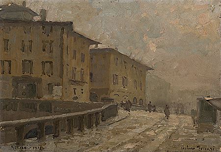 "Il ponte sul Naviglio a Porta Vittoria" gennaio 1918 by Arturo Ferrari - Auction record, sale price, and art valuation. Compare with similar artists and explore comparable artworks.
