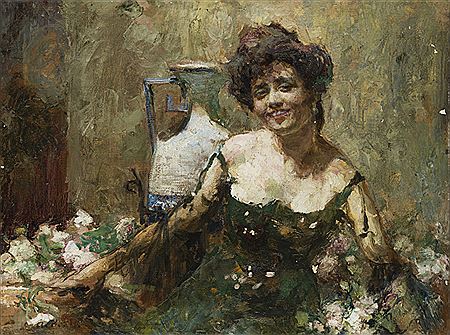 "Ritratto di signora tra i fiori"