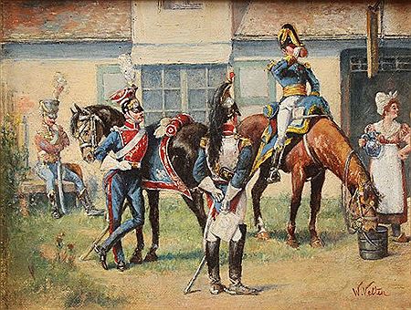 Calvary Troops Watering their Mounts
