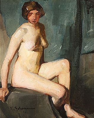 Seated Female Nude - 1911 by Karl Gatermann the Elder - Auction record, sale price, and art valuation. Compare with similar artists and explore comparable artworks.
