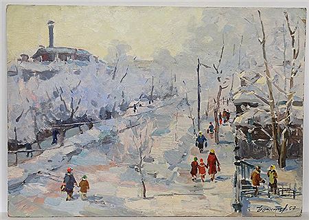 "Winter Morning" by Boris Leonidovich Bochkarev - Auction record, sale price, and art valuation. Compare with similar artists and explore comparable artworks.