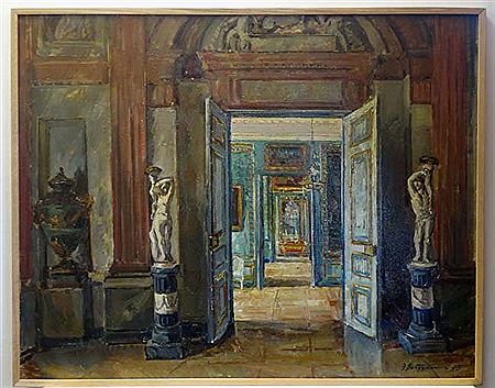 "The great reception room in Kouskovo Palace" by Egil Veidemanis - Auction record, sale price, and art valuation. Compare with similar artists and explore comparable artworks.