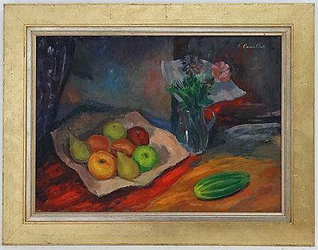 Still life , fruit in an interior by Oscar Cavallet - Auction record, sale price, and art valuation. Compare with similar artists and explore comparable artworks.
