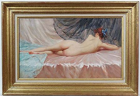 Reclining nude in the bedroom by Vladislav Nagornov - Auction record, sale price, and art valuation. Compare with similar artists and explore comparable artworks.