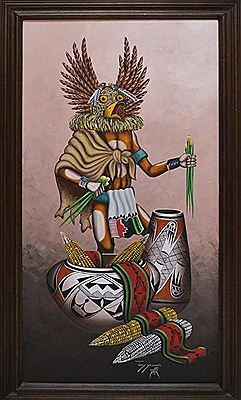 Sample artwork by Jimmy Yellowhair (20/21st centuries), known for native american subjects - View similar artists and auction records