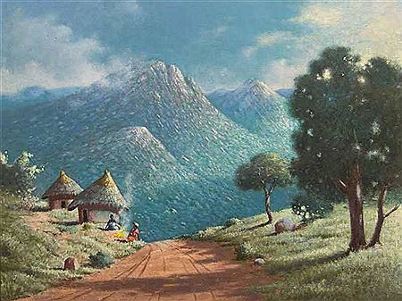 Landscape with Figures and Rondavels