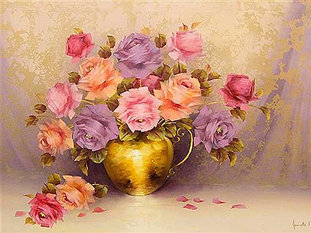 Still Life Roses by Jeanette Dykman - Auction record, sale price, and art valuation. Compare with similar artists and explore comparable artworks.