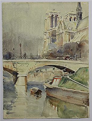 "Péniche naviguant sur la Seine près de Notre-Dame" by Julien Quoniam - Auction record, sale price, and art valuation. Compare with similar artists and explore comparable artworks.