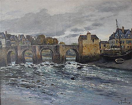 "le pont de St-Goustan animé" 1917