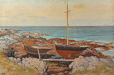 RESTING BY THE BOATS by William Docherty Weir - Auction record, sale price, and art valuation. Compare with similar artists and explore comparable artworks.