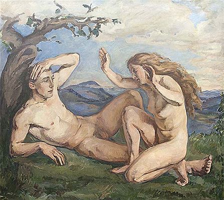 Männlicher und weiblicher Akt in weiter Landschaft. by Anne Marie Telmanyi - Auction record, sale price, and art valuation. Compare with similar artists and explore comparable artworks.