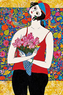 Girl with Bouquet 1998