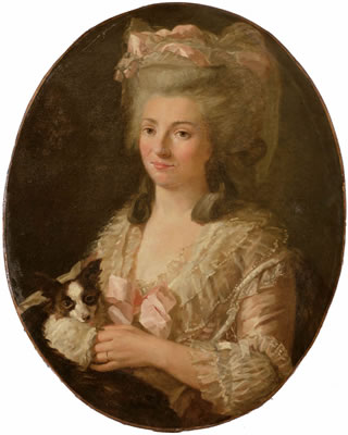 Bildnis einer Dame mit Schoßhund
