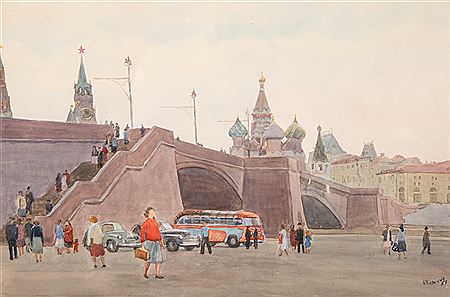 Moscow. Moskvoretsky Bridge. 1957