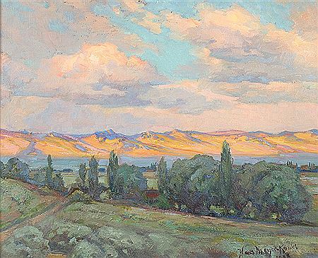 Mountain Ridge at Dusk
