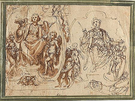 Recto: Allegorie - Verso: Die Vertreibung aus dem Paradies