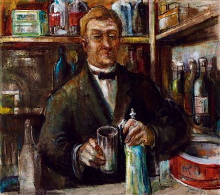 "Café, ""Der Gast Wirt"" (Self-Portrait), 1938"