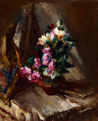 Still-Life of Flowers by Laszlo Hollo - Auction record, sale price, and art valuation. Compare with similar artists and explore comparable artworks.