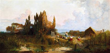 Fishermen's Hut by Arpad Feszty - Auction record, sale price, and art valuation. Compare with similar artists and explore comparable artworks.