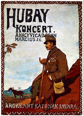 Poster design of Jen? Hubay's concert, 1918 by Gyula Rudnay - Auction record, sale price, and art valuation. Compare with similar artists and explore comparable artworks.