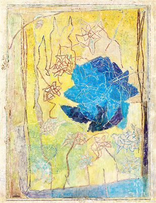 Rose garden in yellow background, 1975-76