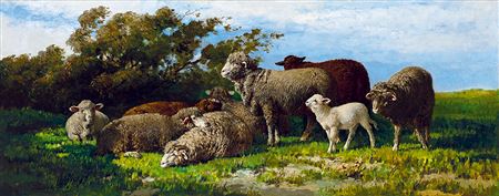 On the meadow (the white lamb)