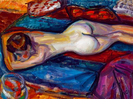 Lying nude (gold fish), 1942 by Emil Ven - Auction record, sale price, and art valuation. Compare with similar artists and explore comparable artworks.