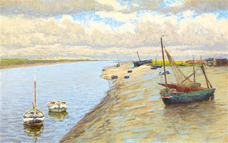 Sailing boats in Bretagne, c. 1910 by Hugo Poll - Auction record, sale price, and art valuation. Compare with similar artists and explore comparable artworks.
