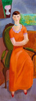 Woman in red dress (Flora) c.1934