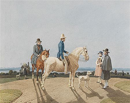 Reiter vor Schondorf am Ammersee. Ca. 1820/30er Jahre