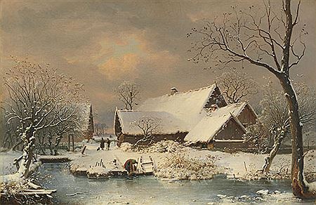 Verschneite Winterlandschaft. 1855