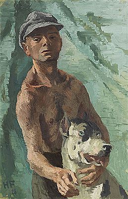 Junger Mann mit Dogge, 1928