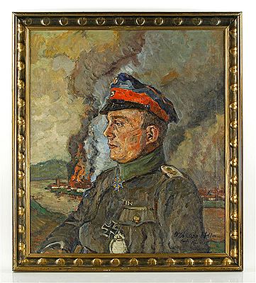 Portrait of Lt. Hans Klein wearing the Pour le Merite