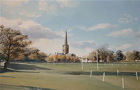 Norwich Cathedral from the Playing Fields by Arthur A Pank - Auction record, sale price, and art valuation. Compare with similar artists and explore comparable artworks.