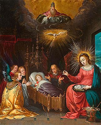 Madonna and Child with angels and the Holy Ghost.