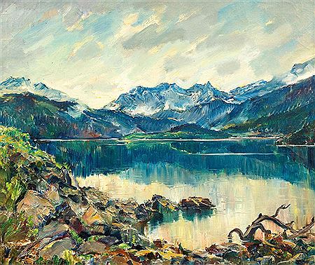 'Stiller Tag im Engadin' / Am Silsersee. 1929